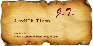 Jurák Timon névjegykártya